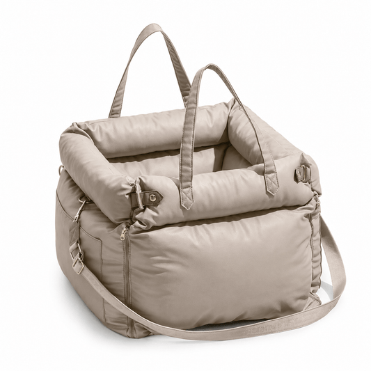 Dog Car Seat Booster Faux Leather Travel Bed Milano | Dog Lush