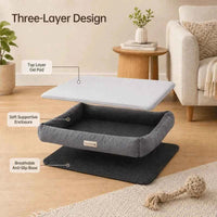 Dog Bed Cooling Mat with Memory Foam Dog Bed | Bundle Set