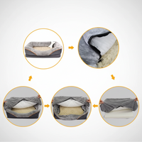 Pet bed with close-up details on a white background